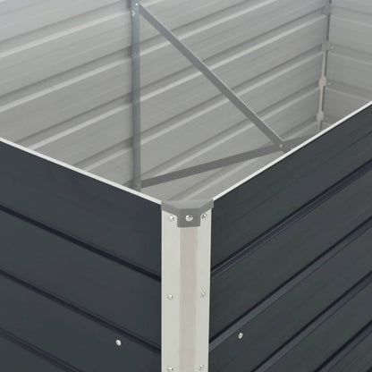 vidaXL Raised Garden Bed 160x80x45 cm Galvanised Steel Anthracite