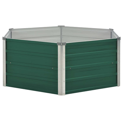 vidaXL Raised Garden Bed 129x129x46 cm Galvanised Steel Green