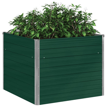 vidaXL Raised Garden Bed 100x100x77 cm Galvanised Steel Green