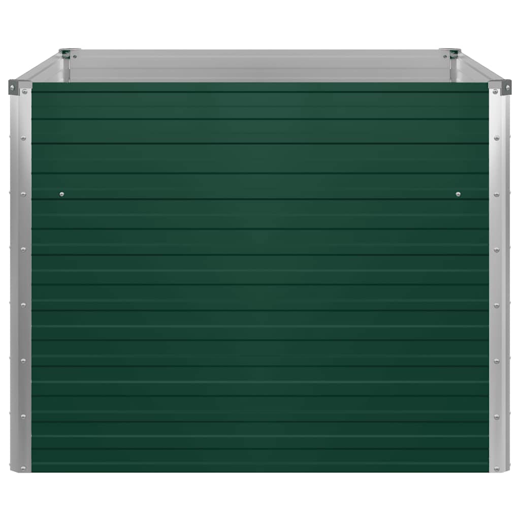 vidaXL Raised Garden Bed 100x100x77 cm Galvanised Steel Green
