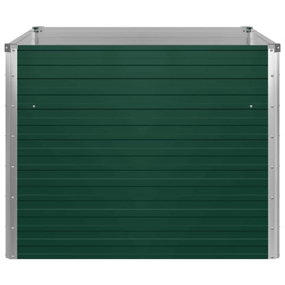 vidaXL Raised Garden Bed 100x100x77 cm Galvanised Steel Green