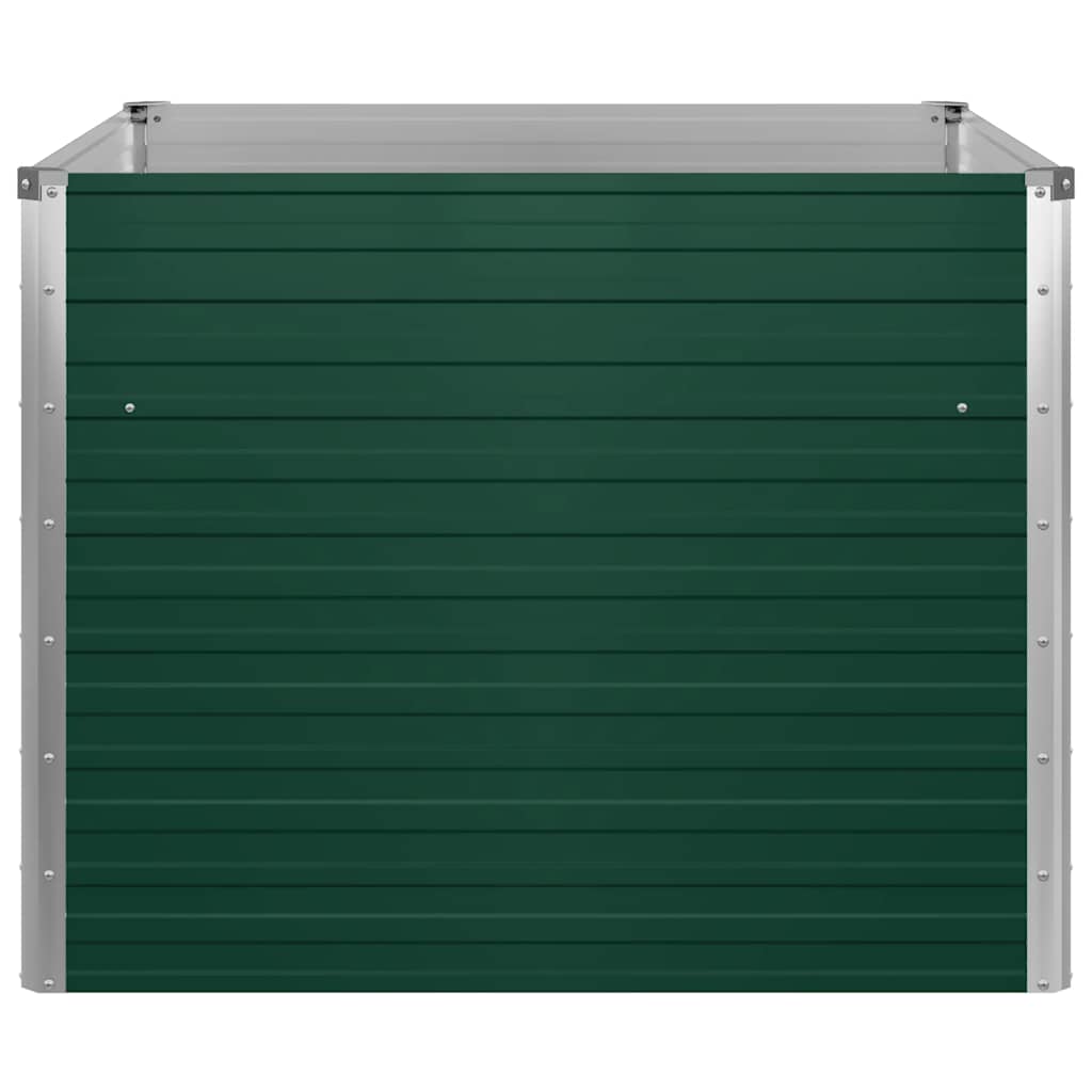 vidaXL Raised Garden Bed 100x100x77 cm Galvanised Steel Green