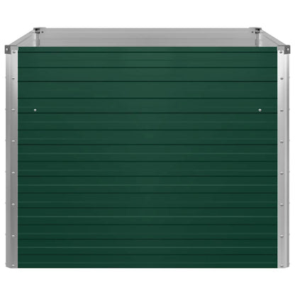 vidaXL Raised Garden Bed 100x100x77 cm Galvanised Steel Green