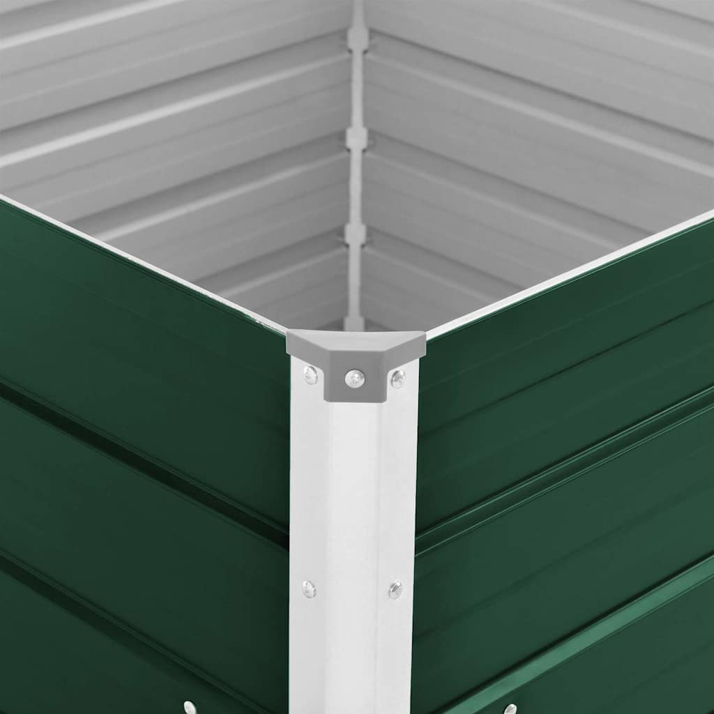 vidaXL Raised Garden Bed 100x100x77 cm Galvanised Steel Green