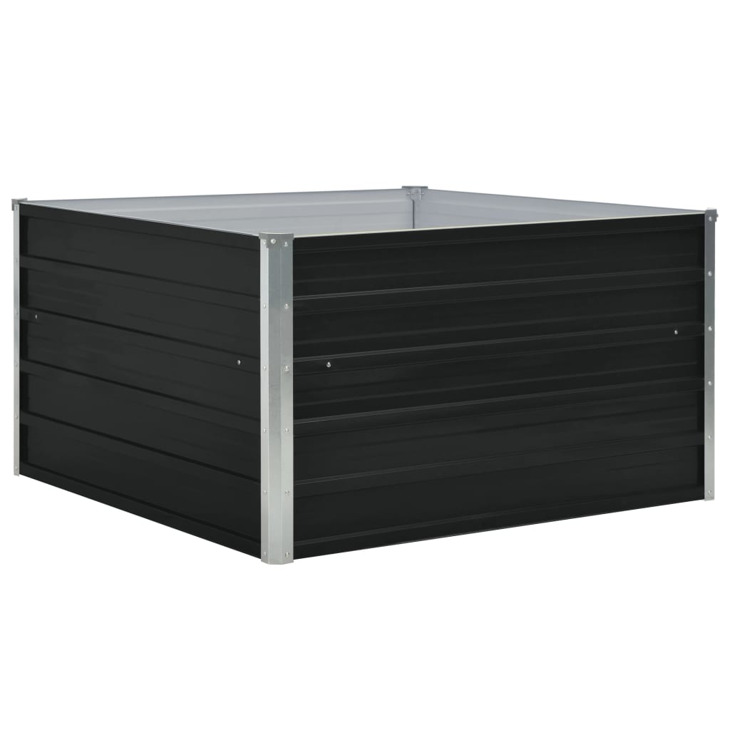 vidaXL Raised Garden Bed 100x100x45 cm Galvanised Steel Anthracite