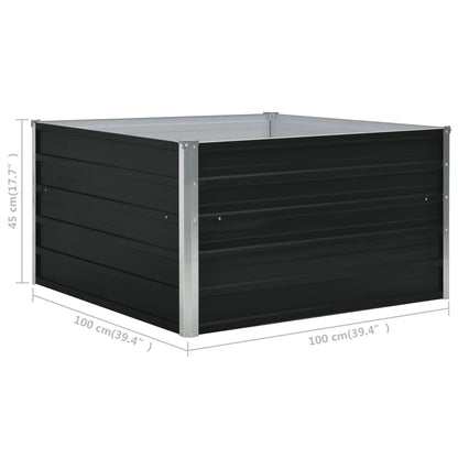 vidaXL Raised Garden Bed 100x100x45 cm Galvanised Steel Anthracite
