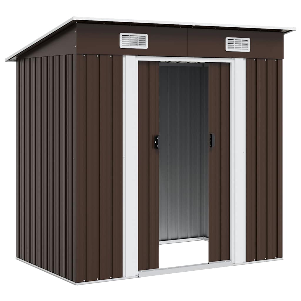 47027 vidaXL Garden Storage Shed Brown 194x121x181 cm Steel