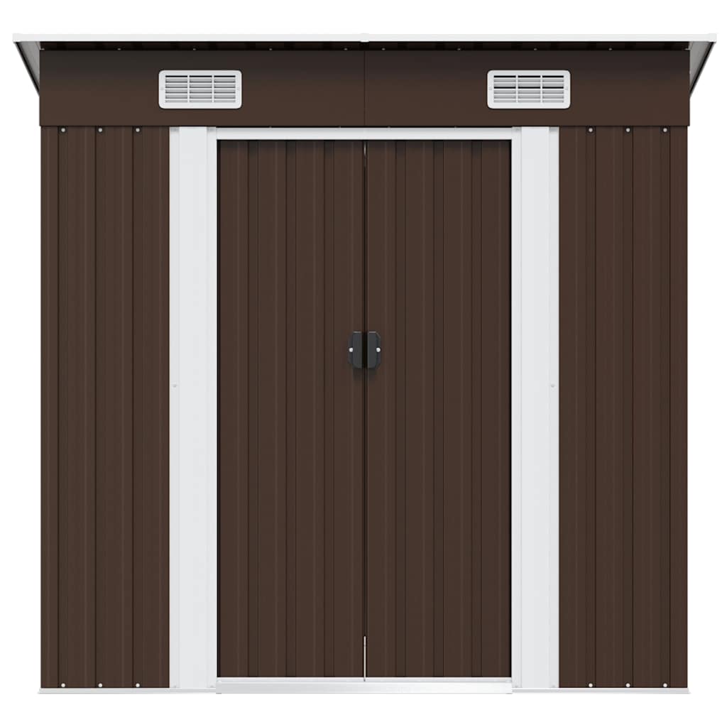 47027 vidaXL Garden Storage Shed Brown 194x121x181 cm Steel