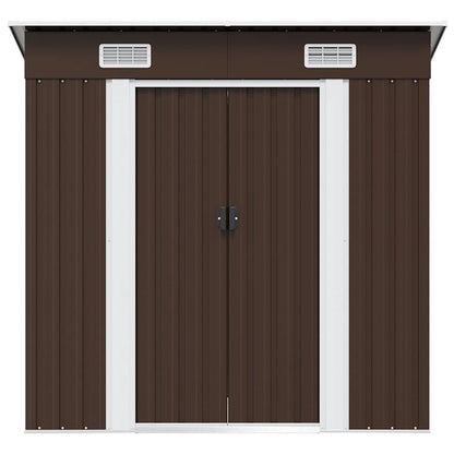 47027 vidaXL Garden Storage Shed Brown 194x121x181 cm Steel