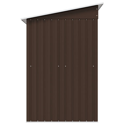 vidaXL Garden Shed | Brown | Galvanised Steel | 194x121x181 cm