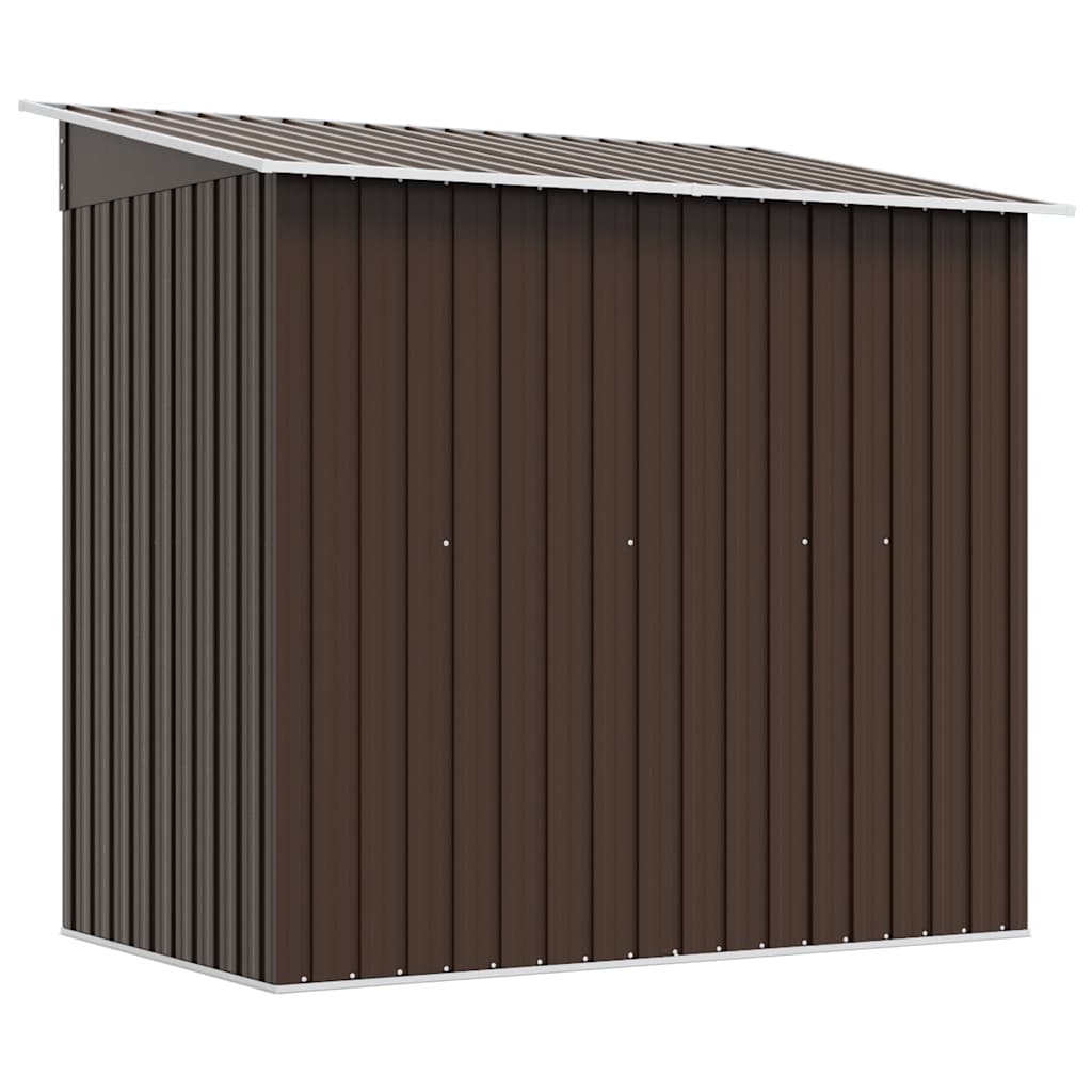vidaXL Garden Shed | Brown | Galvanised Steel | 194x121x181 cm