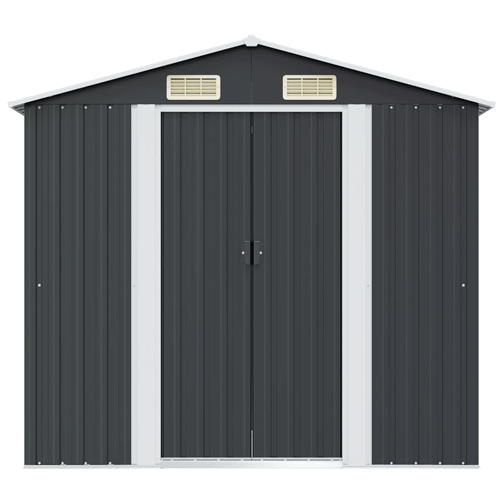 vidaXL Garden Storage Shed Anthracite Steel 204x132x186 cm