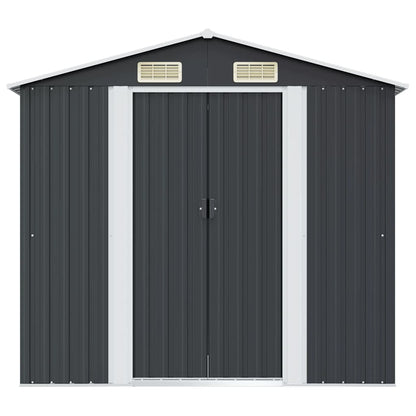 vidaXL Garden Storage Shed Anthracite Steel 204x132x186 cm