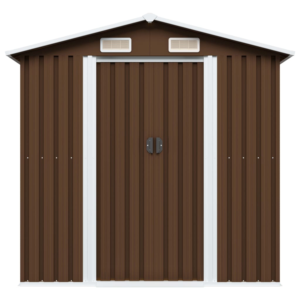vidaXL Garden Storage Shed Brown 204x132x186 cm Steel