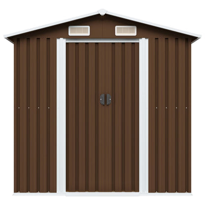 vidaXL Garden Storage Shed Brown 204x132x186 cm Steel