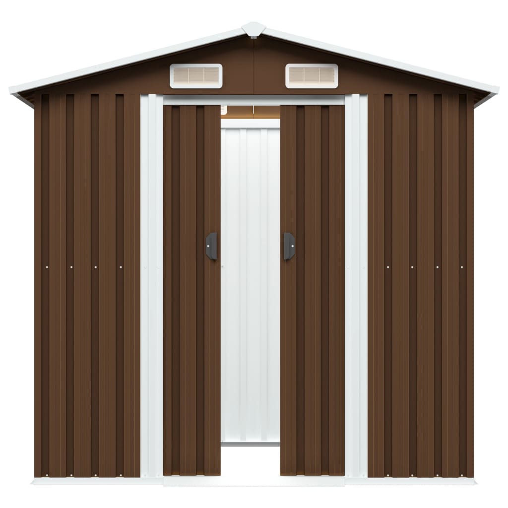 vidaXL Garden Storage Shed Brown 204x132x186 cm Steel