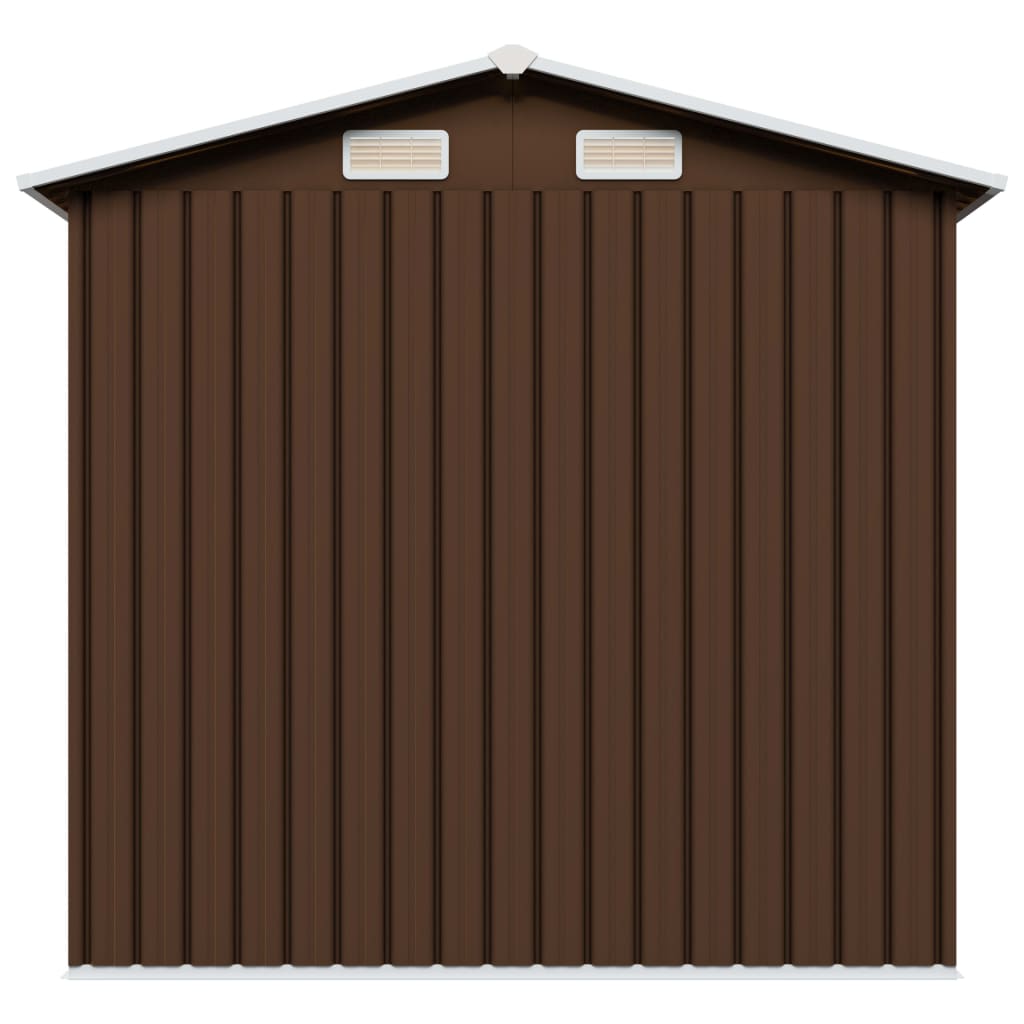 vidaXL Garden Storage Shed Brown 204x132x186 cm Steel