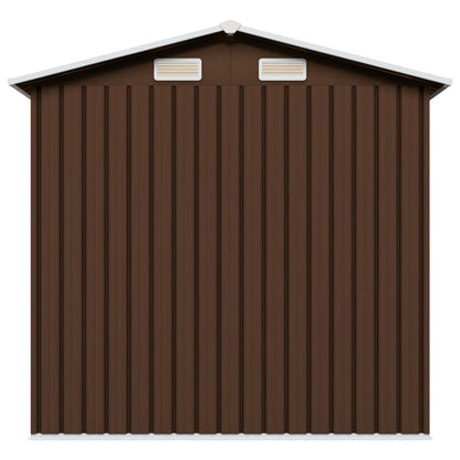 vidaXL Garden Storage Shed Brown 204x132x186 cm Steel