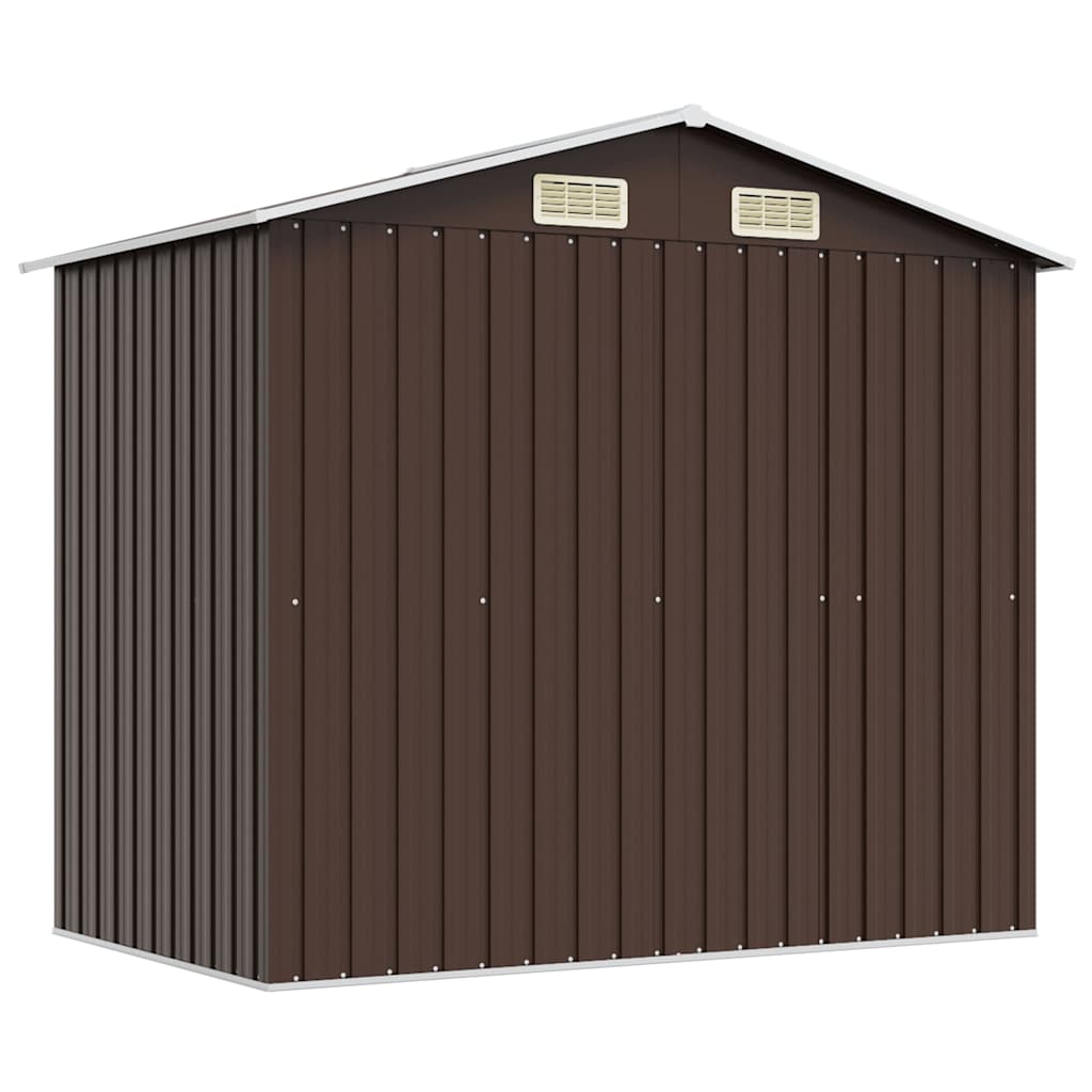 vidaXL Garden Shed | Brown | Galvanised Steel | Large | Durable | Garden Shed