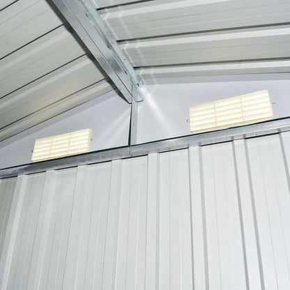 vidaXL Garden Shed | Brown | Galvanised Steel | Large | Durable | Garden Shed