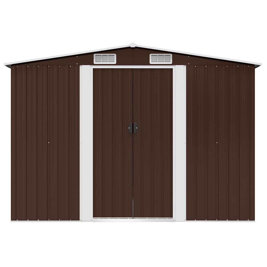 vidaXL Garden Storage Shed Brown 257x205x178 cm Steel