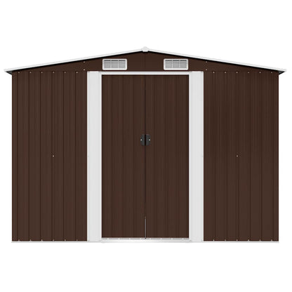 vidaXL Garden Storage Shed Brown 257x205x178 cm Steel
