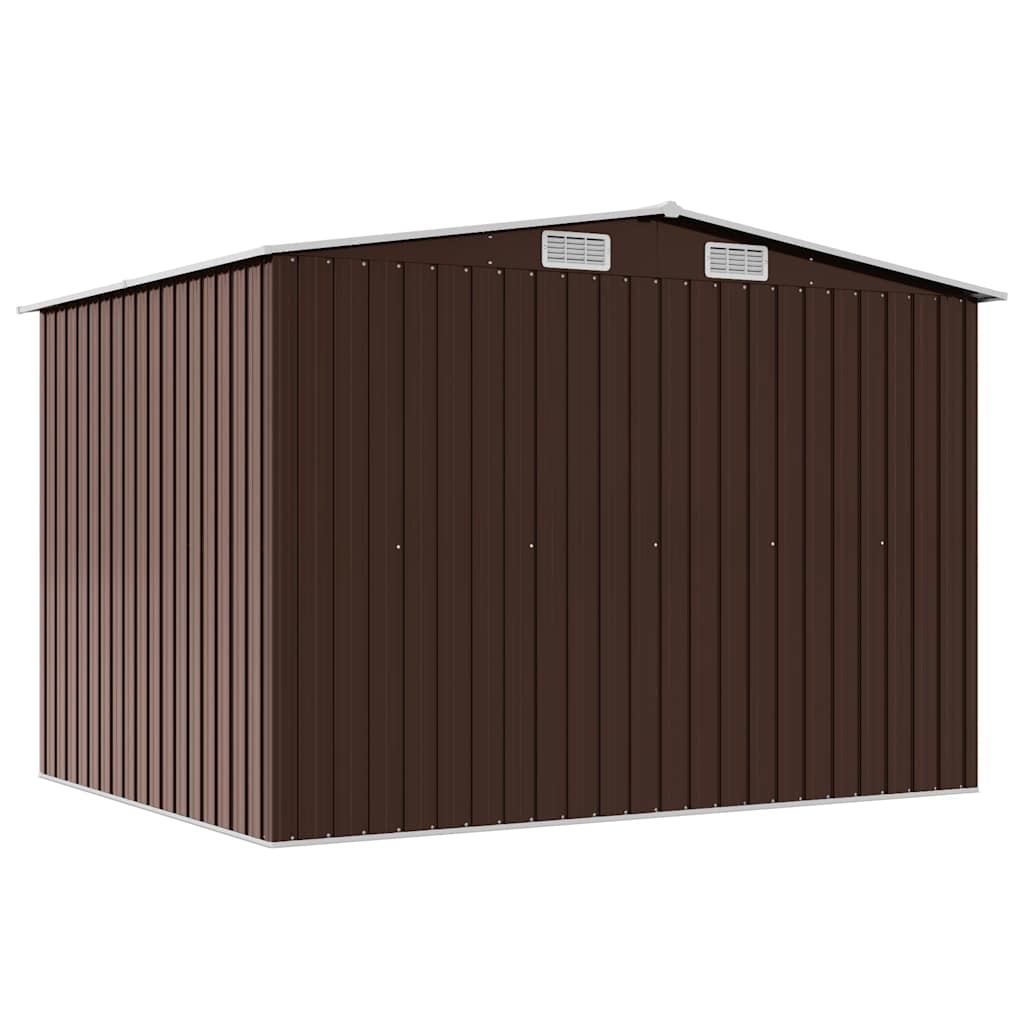 vidaXL Garden Shed | Brown | Galvanised steel | Large | Garden Shed