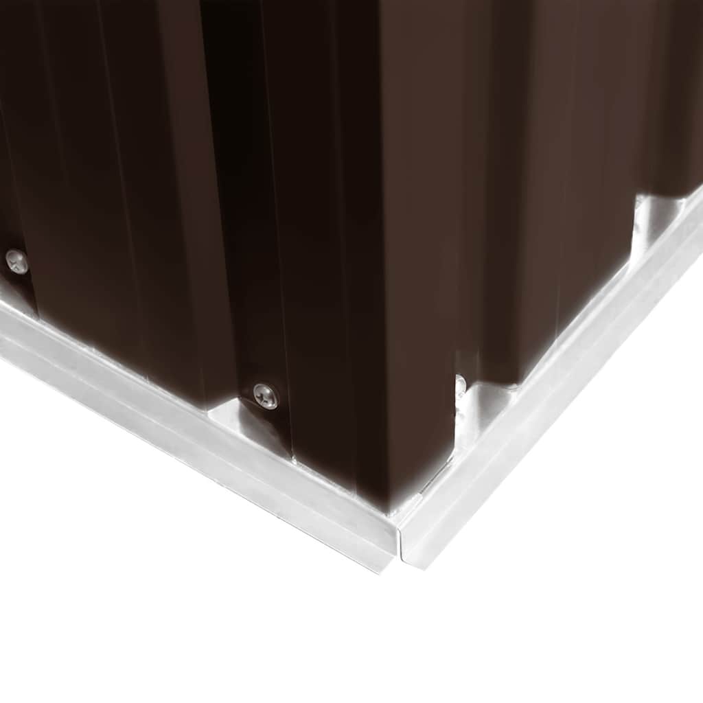vidaXL Garden Shed | Brown | Galvanised steel | Large | Garden Shed