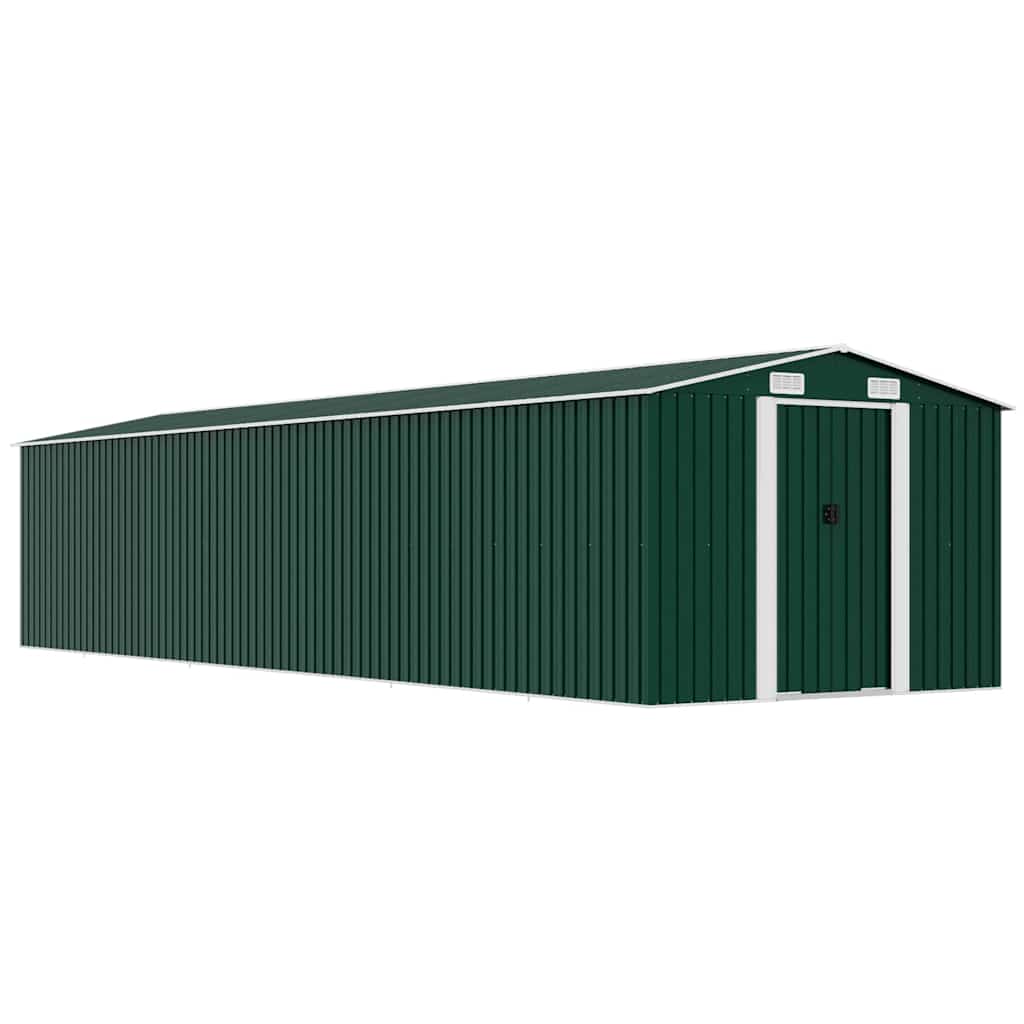 47032 vidaXL Garden Shed Green 257x779x181 cm Galvanised steel