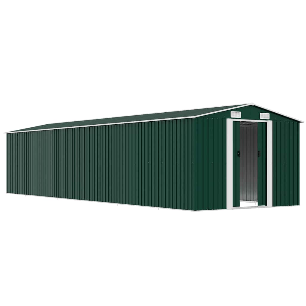47032 vidaXL Garden Shed Green 257x779x181 cm Galvanised steel