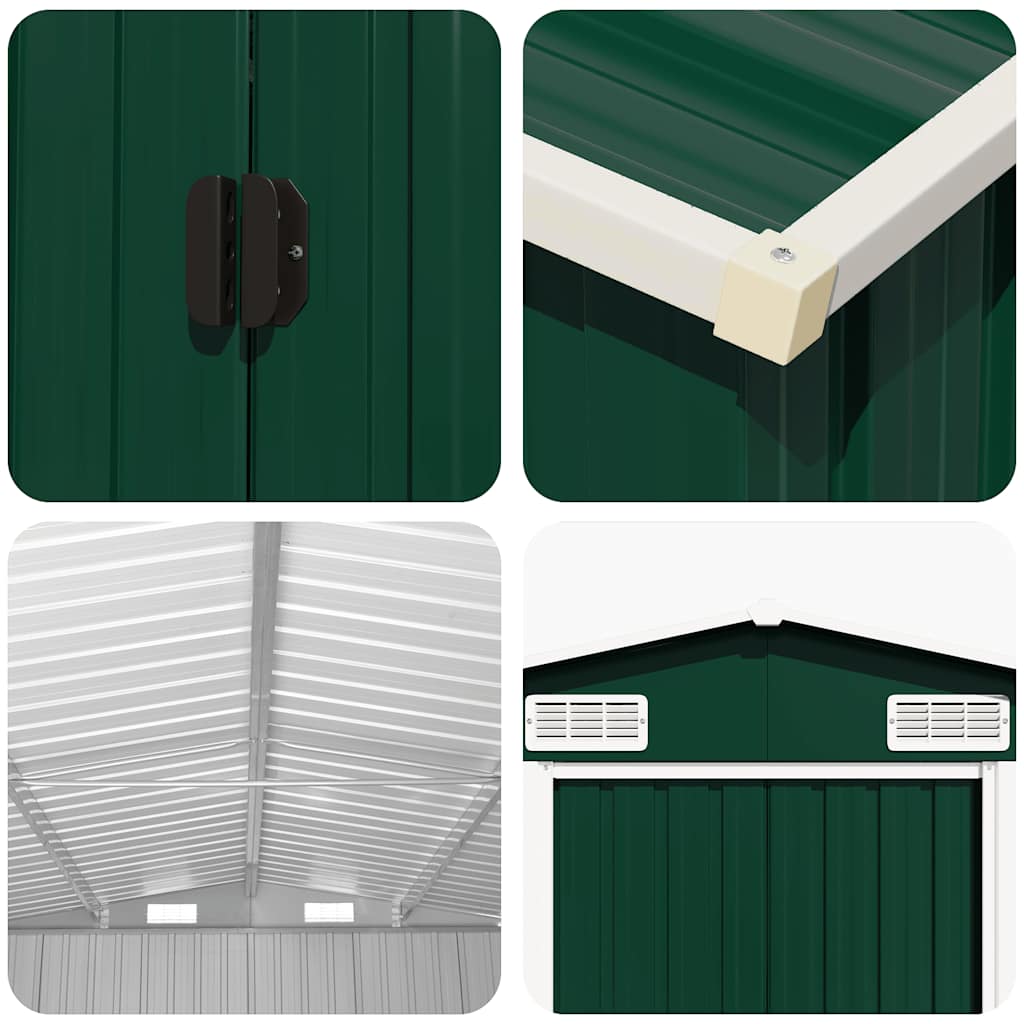 vidaXL Garden Shed Green 257x779x181 cm Galvanised steel