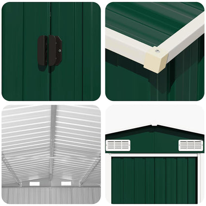 vidaXL Garden Shed Green 257x779x181 cm Galvanised steel