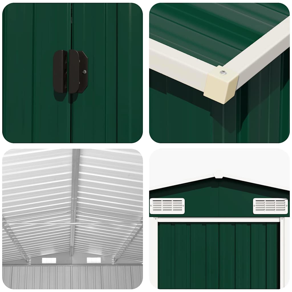 47032 vidaXL Garden Shed Green 257x779x181 cm Galvanised steel