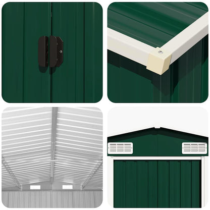 47032 vidaXL Garden Shed Green 257x779x181 cm Galvanised steel
