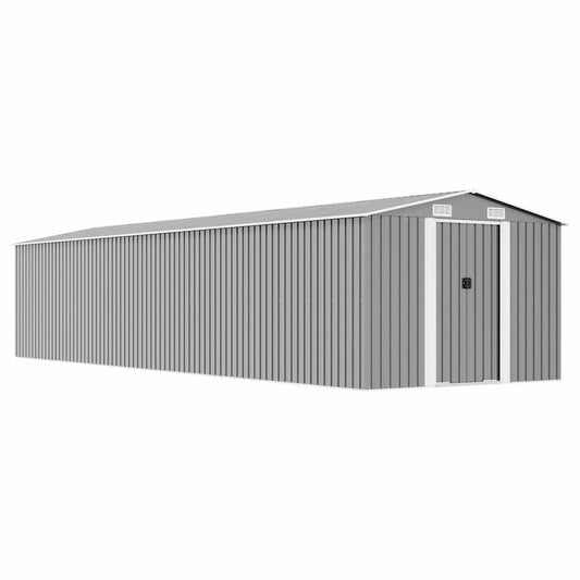 47033 vidaXL Garden Shed Grey 257x779x181 cm Galvanised steel