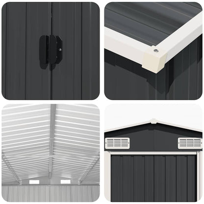 vidaXL Garden Shed Anthracite 257x779x181 cm Galvanised steel