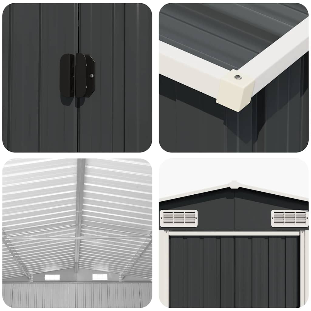 47034 vidaXL Garden Shed Anthracite 257x779x181 cm Galvanised steel