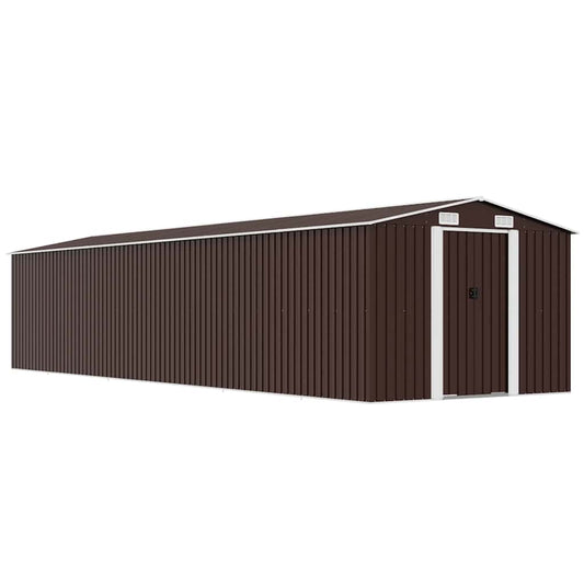 47035 vidaXL Garden Shed Brown 257x779x181 cm Galvanised steel