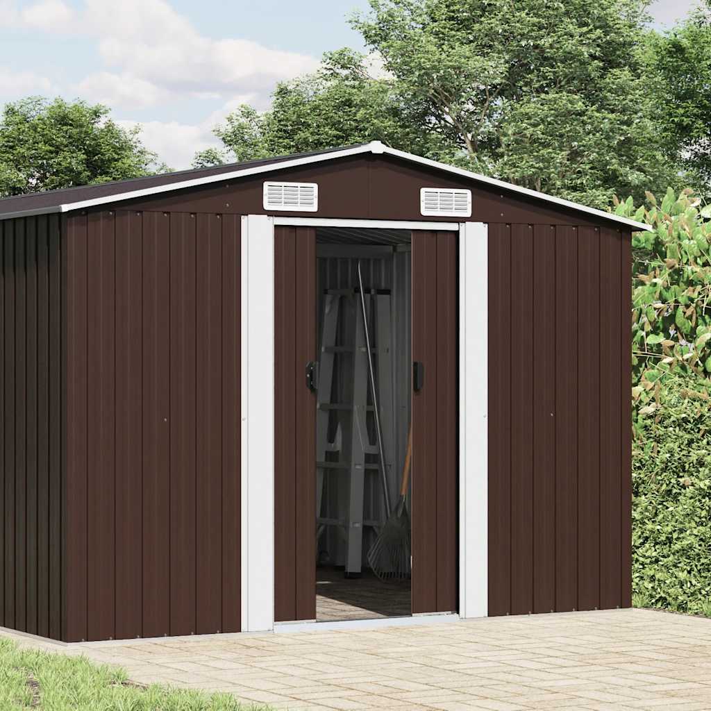 vidaXL Garden Shed Brown 257x779x181 cm Galvanised steel