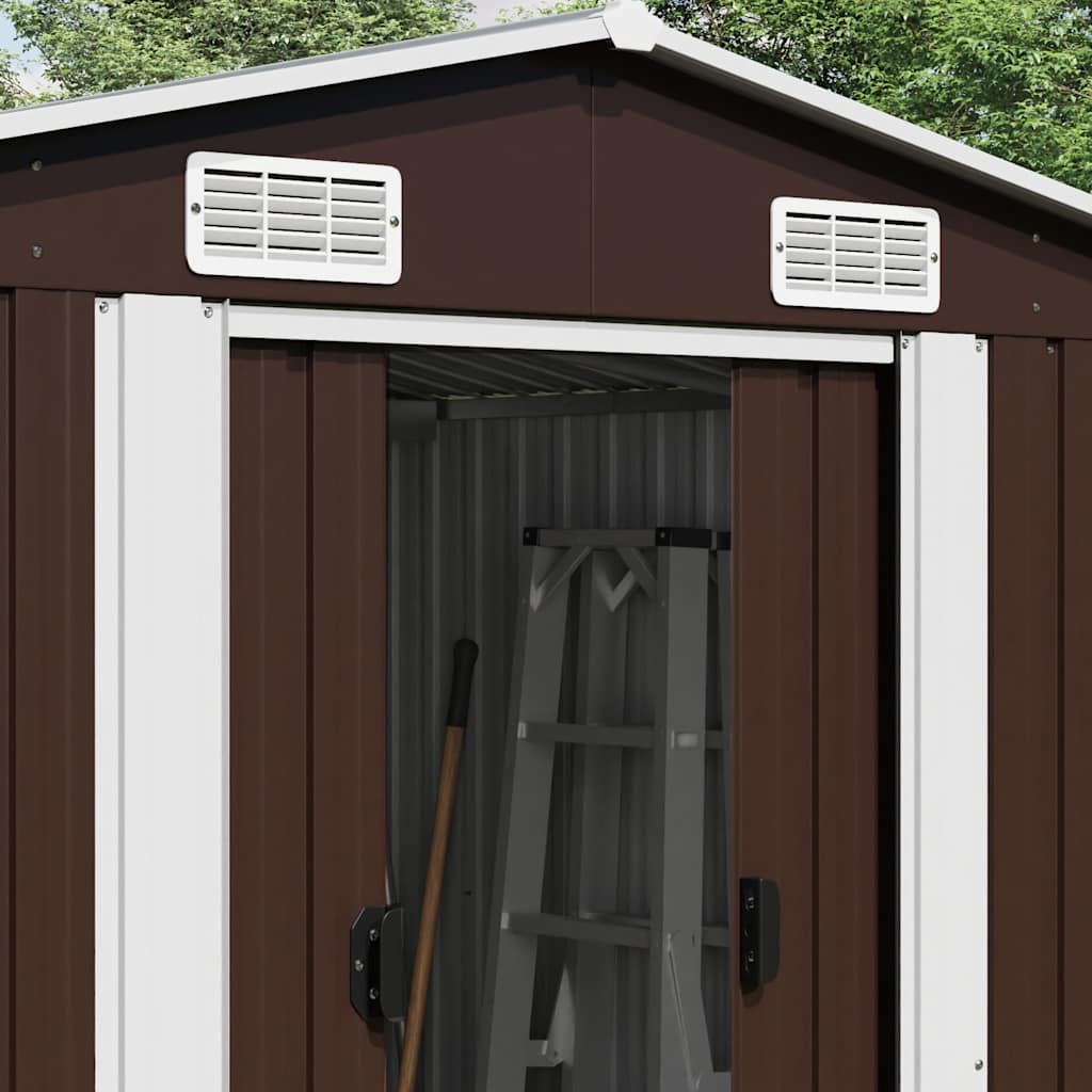 47035 vidaXL Garden Shed Brown 257x779x181 cm Galvanised steel
