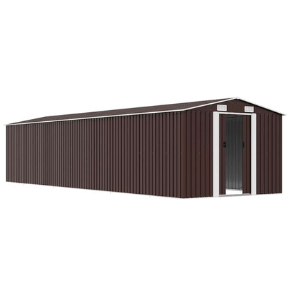 47035 vidaXL Garden Shed Brown 257x779x181 cm Galvanised steel