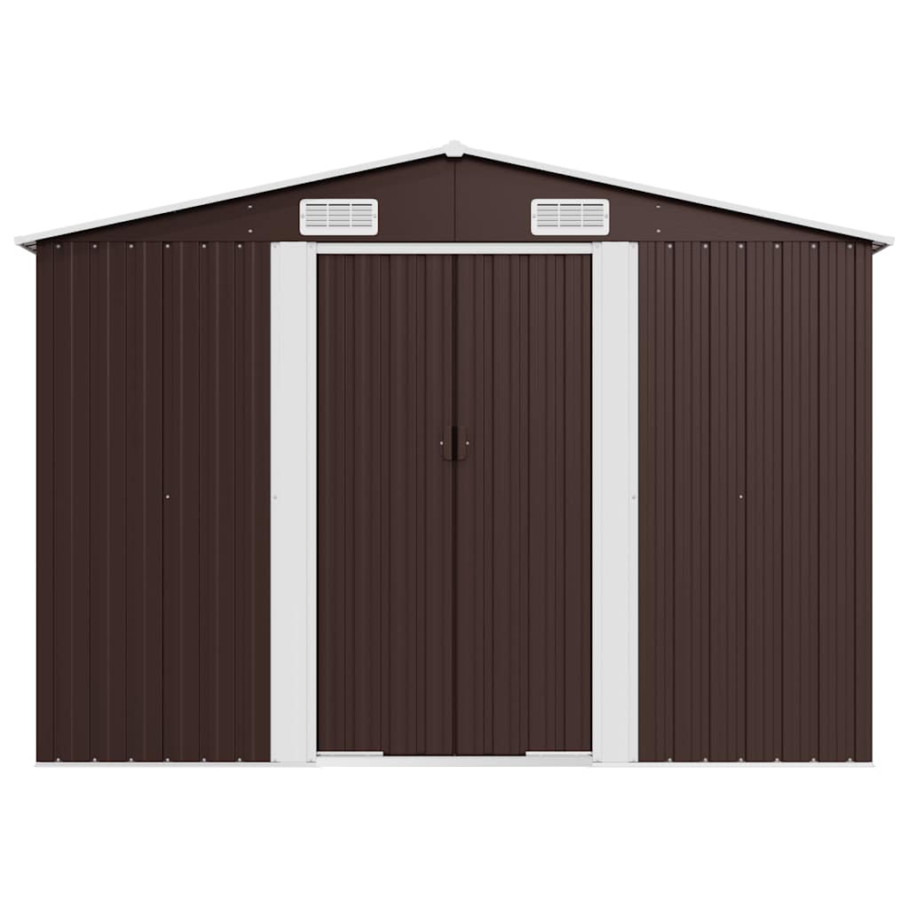 47035 vidaXL Garden Shed Brown 257x779x181 cm Galvanised steel