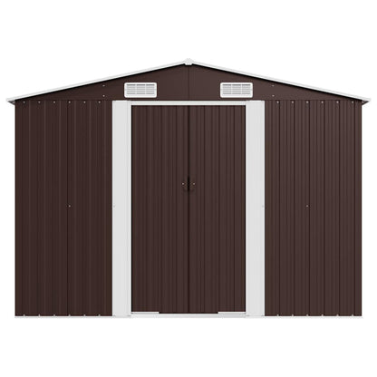 47035 vidaXL Garden Shed Brown 257x779x181 cm Galvanised steel