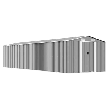 vidaXL Garden Shed | Grey | Galvanised steel | Large | Garden Shed | Rectangular