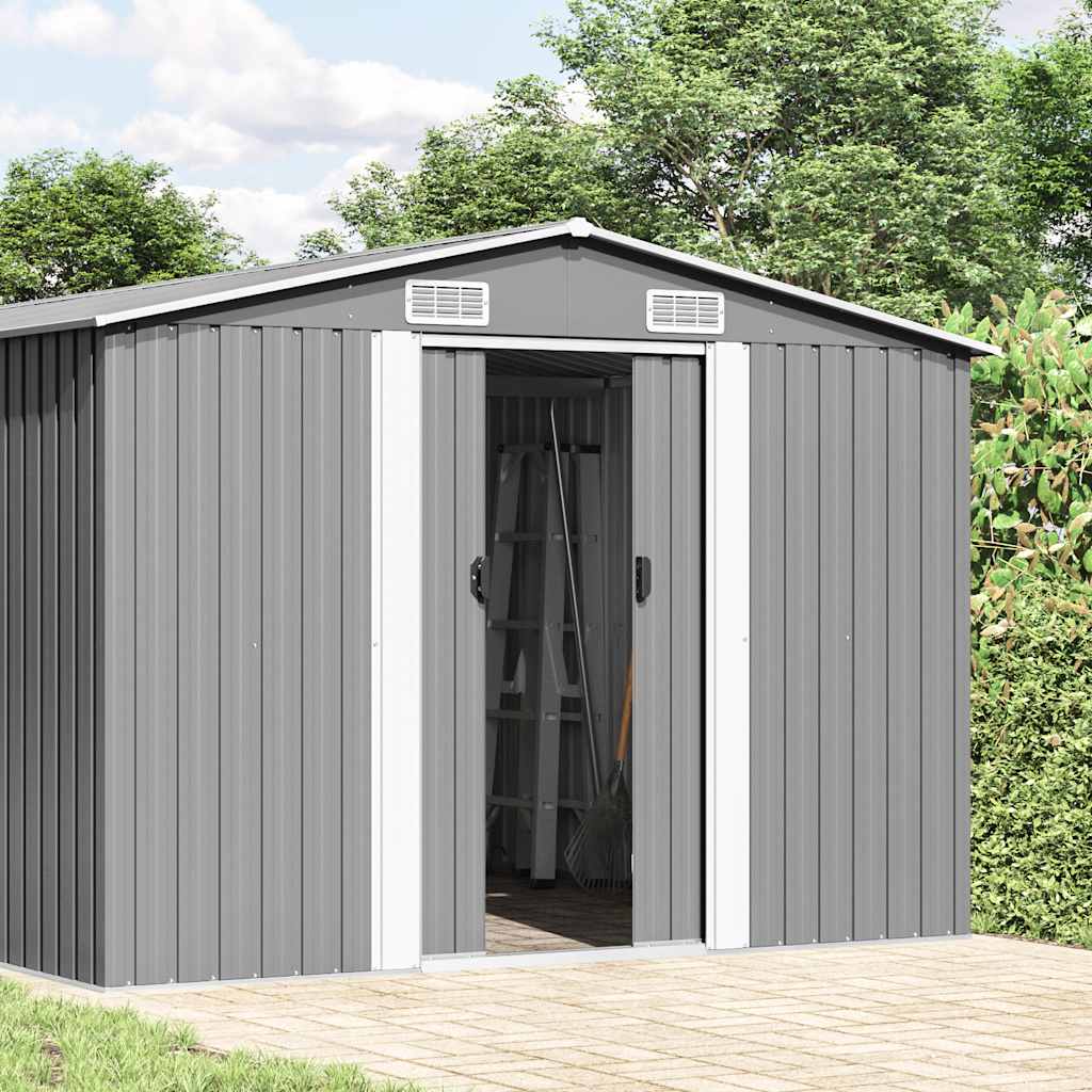 vidaXL Garden Shed | Grey | Galvanised steel | Large | Garden Shed | Rectangular