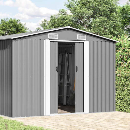 vidaXL Garden Shed | Grey | Galvanised steel | Large | Garden Shed | Rectangular