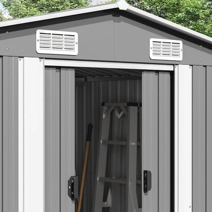 vidaXL Garden Shed | Grey | Galvanised steel | Large | Garden Shed | Rectangular
