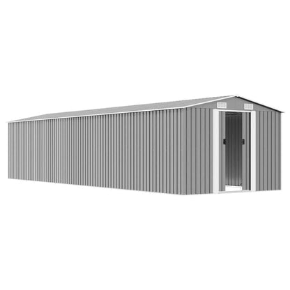 vidaXL Garden Shed | Grey | Galvanised steel | Large | Garden Shed | Rectangular