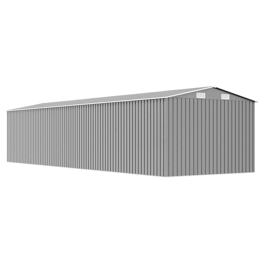 vidaXL Garden Shed | Grey | Galvanised steel | Large | Garden Shed | Rectangular