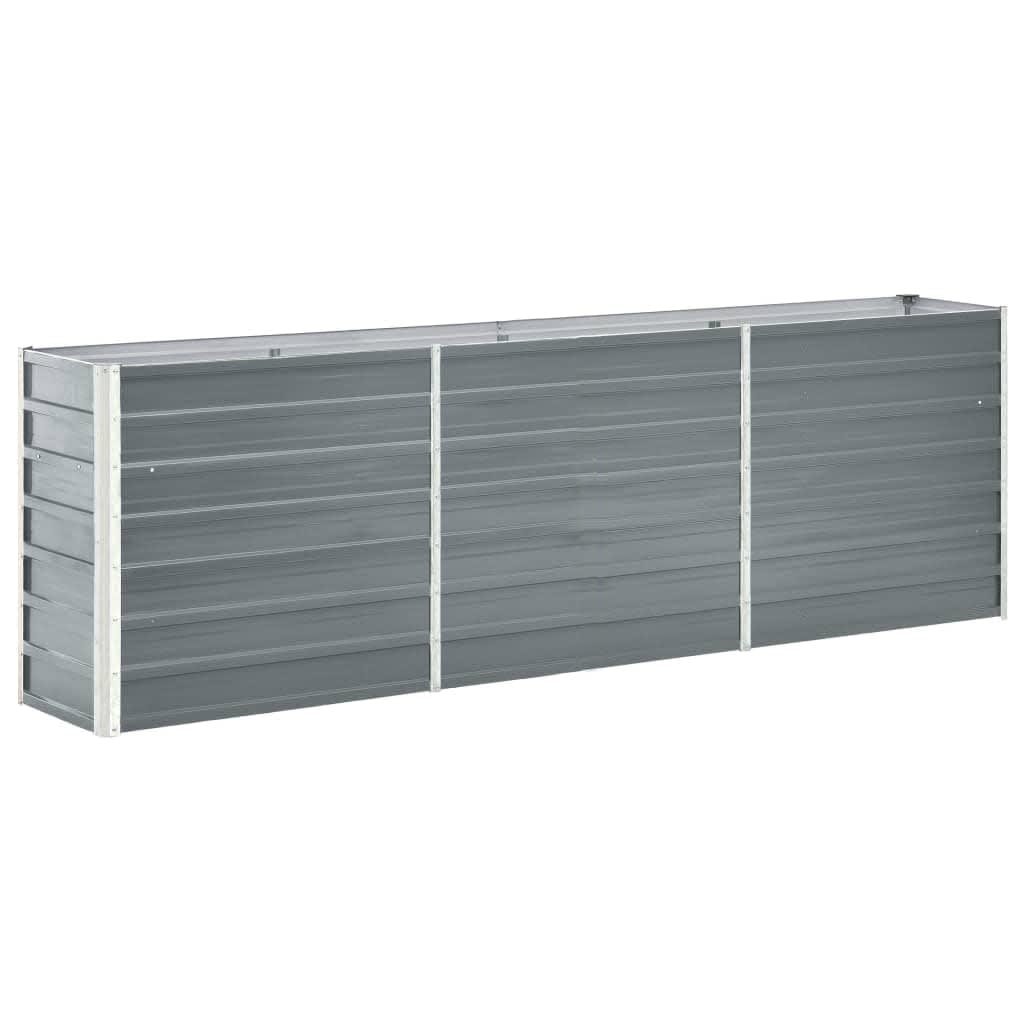 47040 vidaXL Garden Raised Bed Galvanised Steel 240x40x77 cm Grey